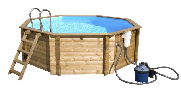 Holzpool Tropic Octo 530, Ø470 x 133 cm, Komplettset
