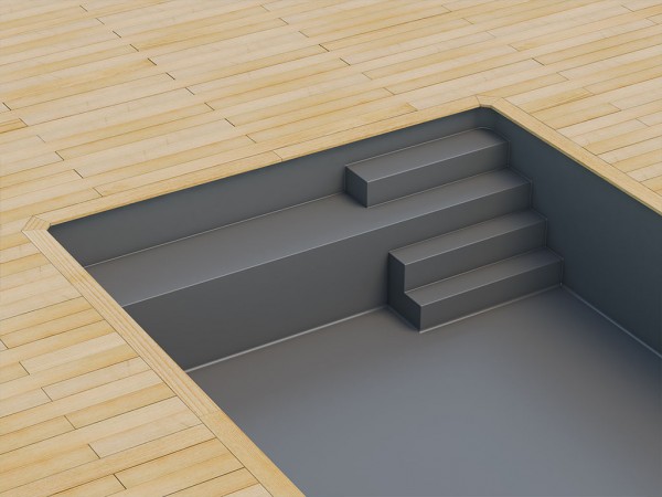 POOLCITY Thermostone® Set mit Treppe und Sitzbank