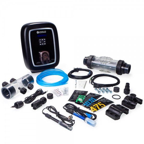 Salzelektrolyseanlage Apoolco Pool SALT PRO, pH/Rx, 18g, bis 70m³, inkl. Low Salt Modus bis 50m³